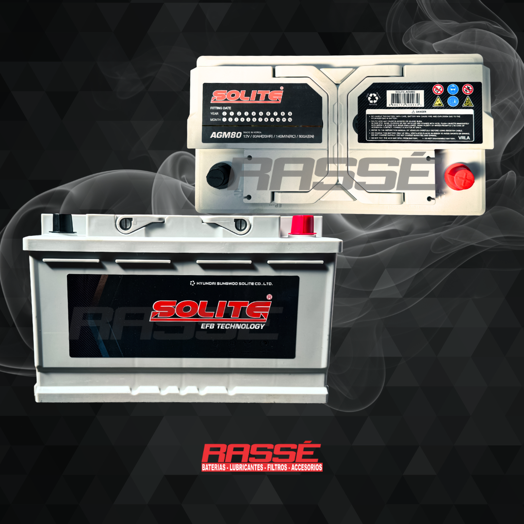 Batería SOLITE AGM80 12V 80Ah - Start-Stop Avanzado